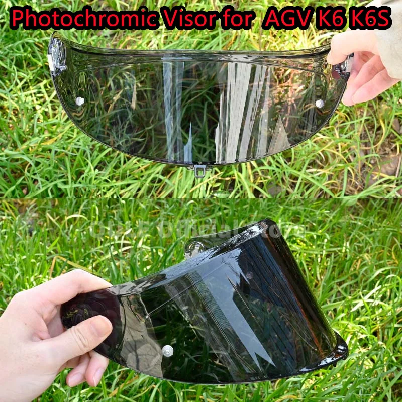Photochromic Visor for AGV K6 K6s Helmet Glasses Screen Shield Windshield Accessories Parts Autochromic lens