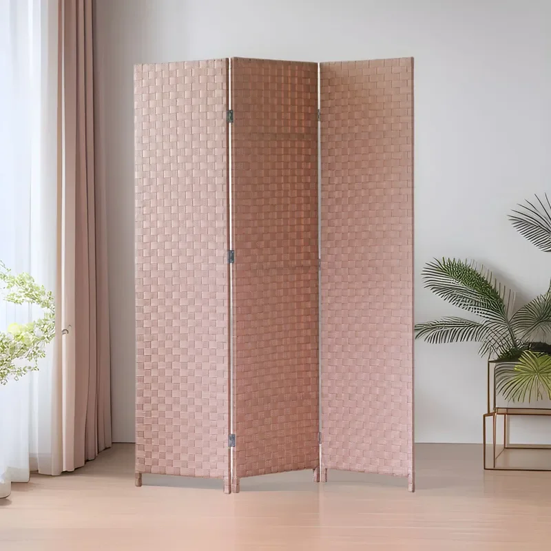 Simple Living Room Home Entrance Ice Ribbon Weaving Movable Folding Office Storage Screen Cross Border Supply