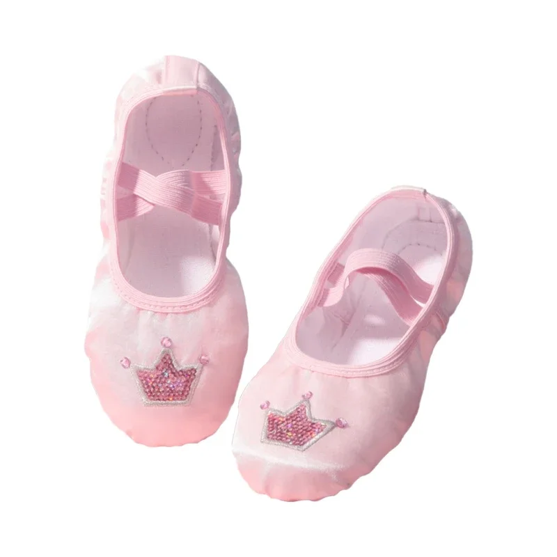 Claw Satin Embroidery Body Yoga Girl Indoor Gymnastics Shoes Children's Ballet Dance Shoe Soft Sole Practicing