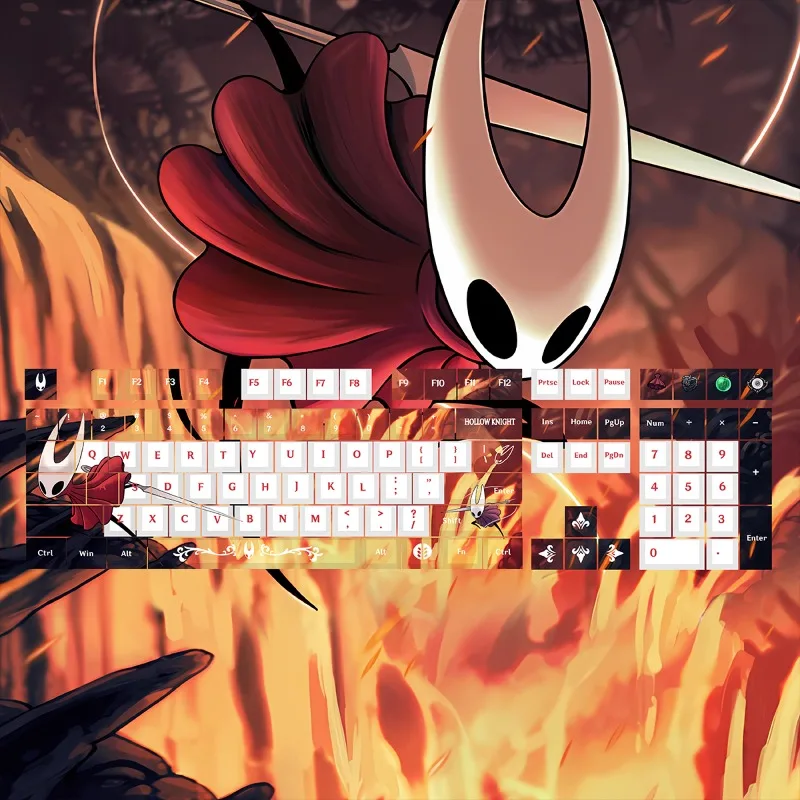 

Anime Hollow Knight: Silksong Keycap Set Five-sided Sublimation Pbt Gaming Peripherals Boys Silksong Keyboard Cap Holiday Gift