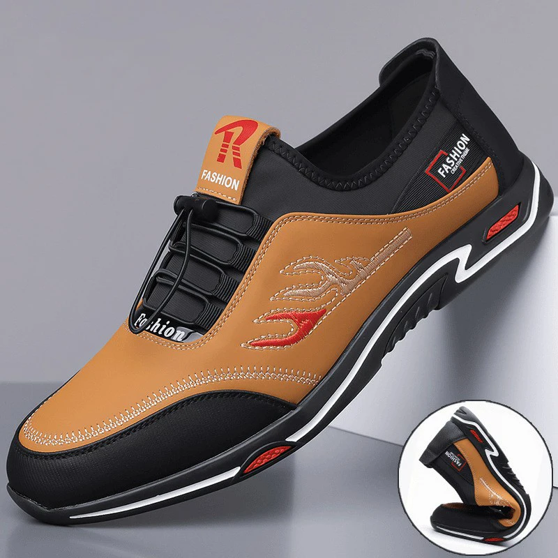 Men's Business Slip-On Loafers, Soft Sole Casual Shoes, Breathable & Non-Slip for Driving & Outdoor Use-XH7718