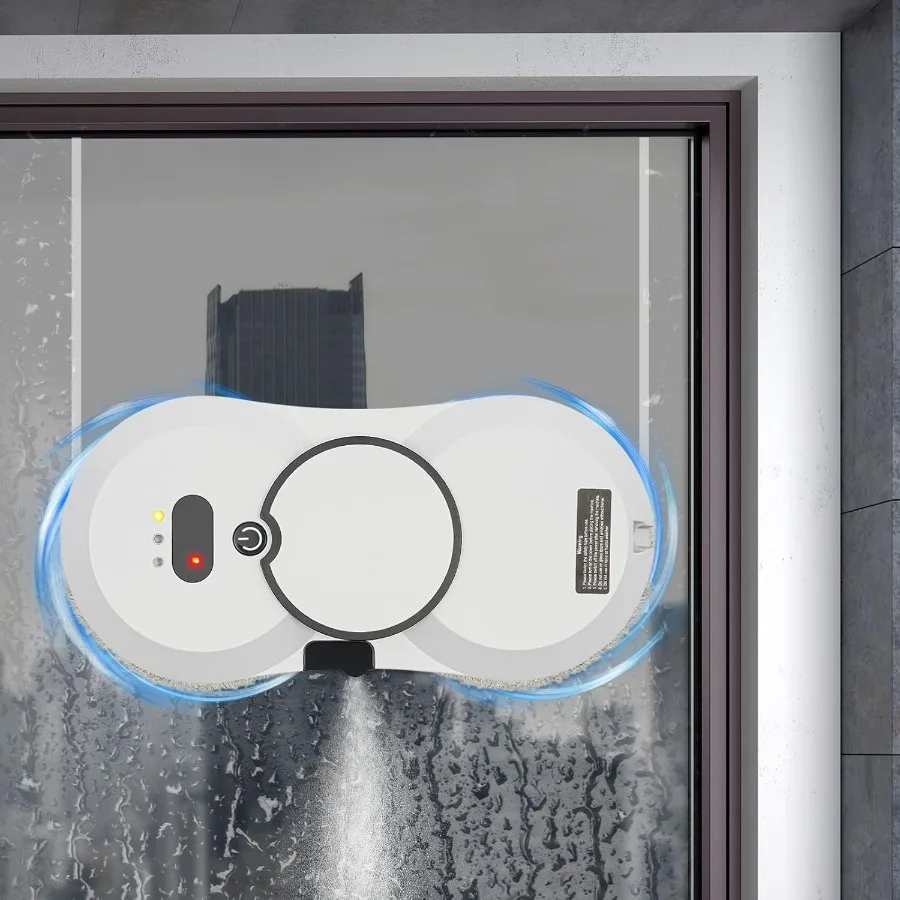 Automatic Window Cleaning Robot with Water Spray 2800Pa Strong Suction Smart Remote Control Cleaner for Windows Tiles Glass Doo