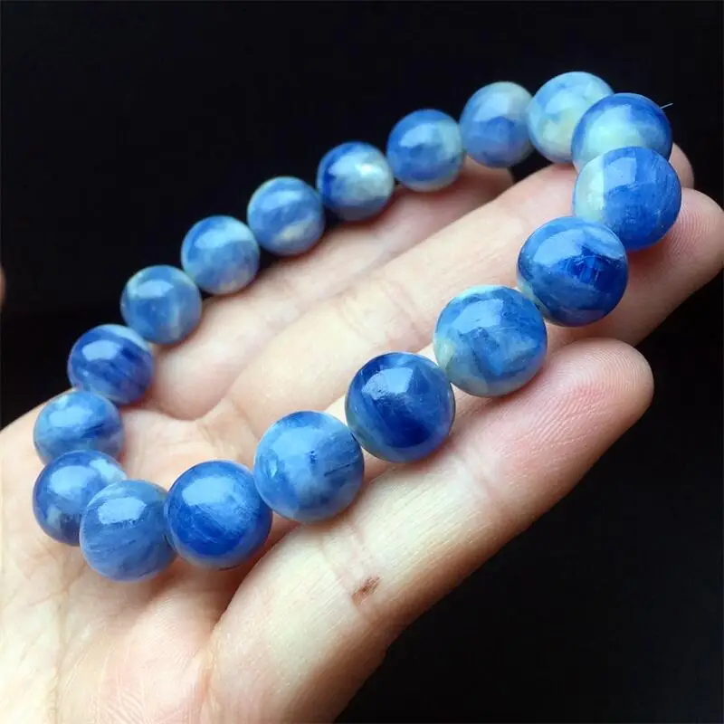 12MM Natural Kyanite Bracelet Women Healing Gemstone Crystal Strand Lovers Jewelry Holiday Gift 1PCS