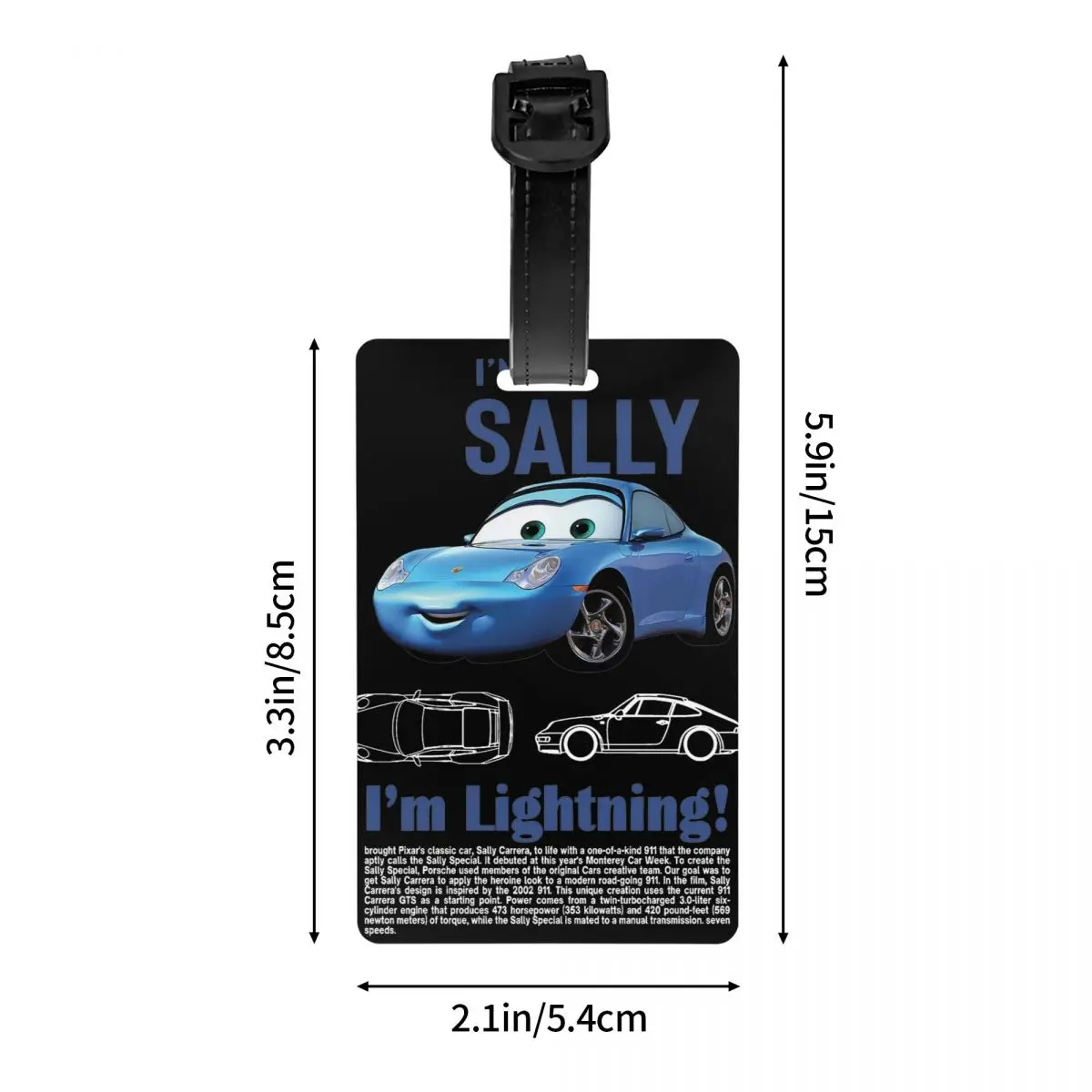 Etiqueta de equipaje Sally I'm Lightning Cars Mcqueen, soporte de equipaje, etiquetas de embarque, identificación de nombre, dirección, estuche de bolsa de equipaje, etiqueta de equipaje, regalo