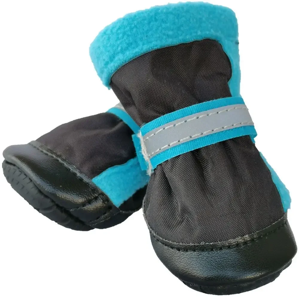 4pcs/set Reflective Dog Shoes Wear-resistant Lightweight Pet Foot Covers Anti Slip Breathable Pet Paw Protector Floor