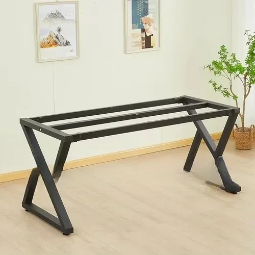 Customized: Custom wrought iron table leg bracket, metal slate, tile, marble, solid wood table frame, office desk, computer