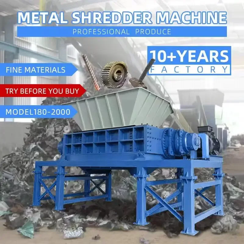 Aluminum Car Steel Crusher Crushing Shredding Machine Shredder Heavy Double Shaft Industrial Can Iron Scrap Metal 30 Industry HX