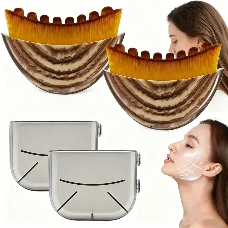 Nova Escova Facial para Contorno Linfático para Massagem de Drenagem Linfática, Projetada Ergonomicamente para Ajustar-se Precisamente à Pele