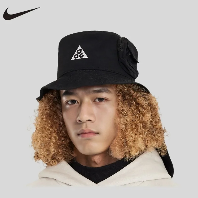 Nike ACG Men Women Unisex Fisherman Sports Hat, Simple Casual Adjustable Breathable Outdoor Sun Cap For Adults Kids FQ6798-010