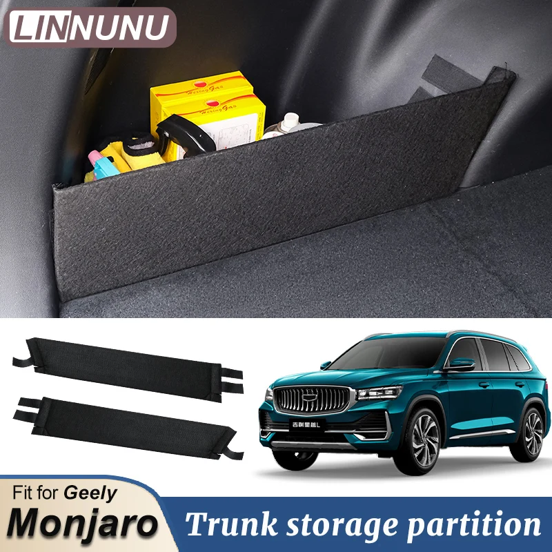 LINNUNU Fit for GEELY Monjaro Manjaro Interior Accessories trunk Side Storage Organizer Board Partitions Plate Tail Box Shield