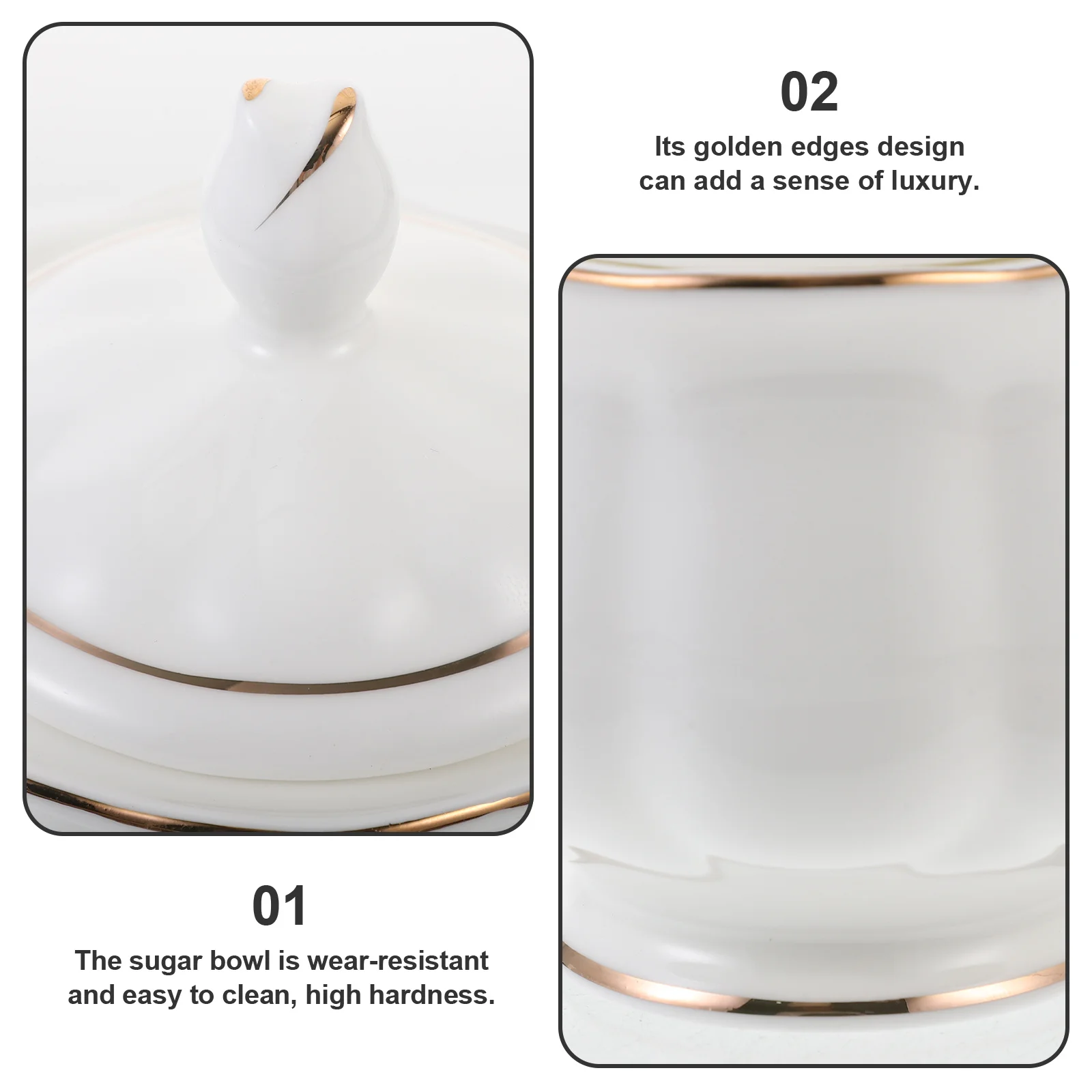 

Ceramic Sugar Bowl Lid Condiment Canister Kitchen Essentials Storage Jar Candy Chocolate Snack Holder Home Cafe Housewarming