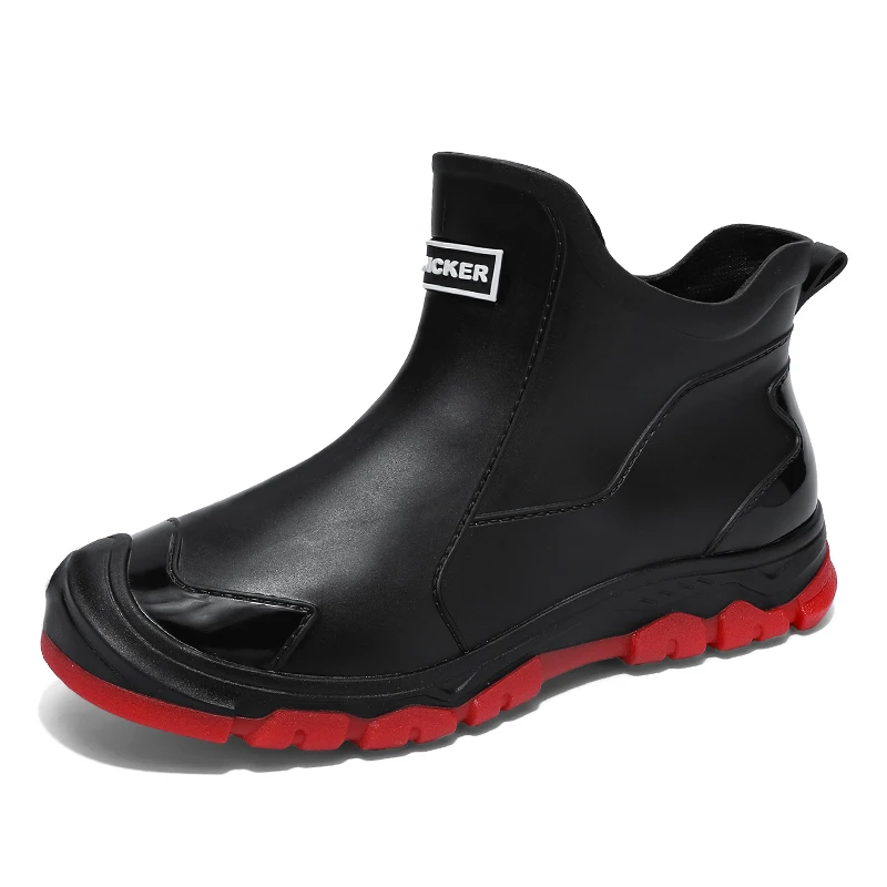 أحذية مطر كاجوال وعصرية جديدة للرجال، أحذية مطر خارجية، أحذية رجالية للعمل، أحذية مسطحة