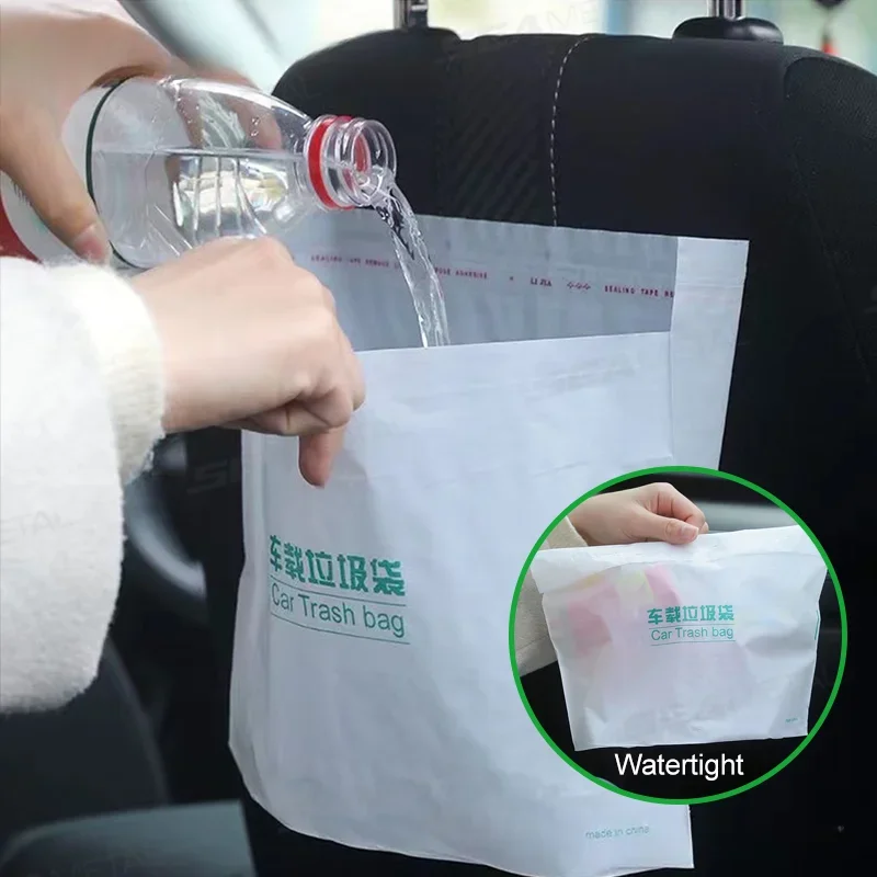 20/40Pcs Self-Adhesive Disposable Trash Bag Thicken Waterproof Garbage Bag Leak-Proof Rubbish Storage Bag for Car/Home/Office