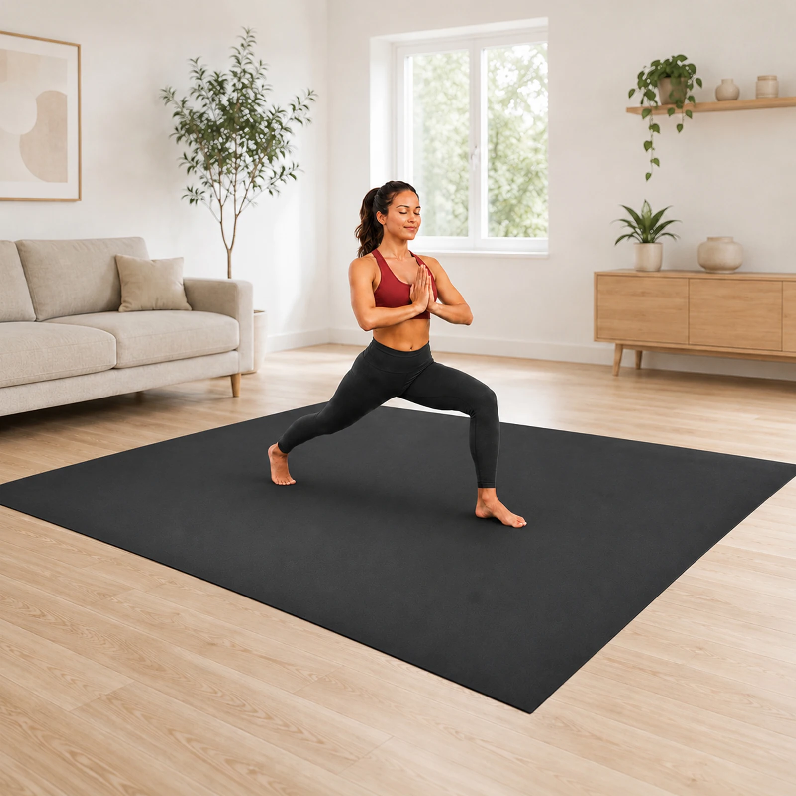 8'x6' (7mm) Thick Workout Mat, High-Density Non-Slip Gym Flooring for Cardio Yoga and Weight Training, Shoe-Friendly Durable Exercise Pad for Home Fitness