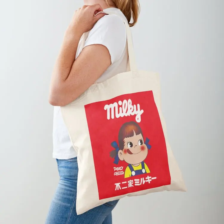 Milky Peko-chan Tote Bag cute pouch bag Shopper Lady bags custom fabric bag