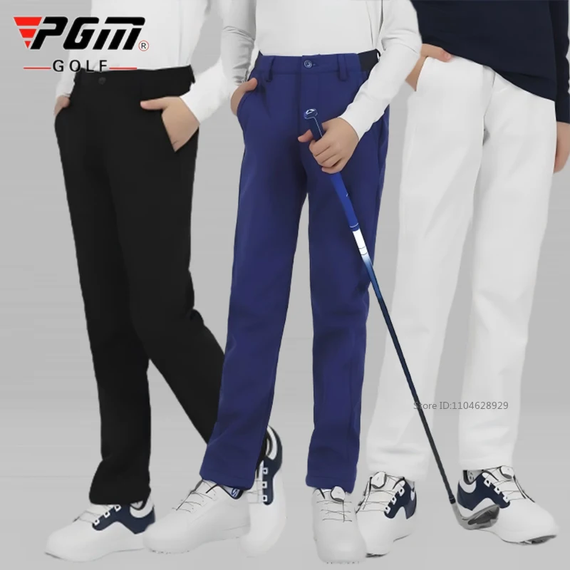 PGM Golf Pants Children's Clothing Boys Autumn Winter Warm Thick Fleece Golf Trousers Youth Kids Sports Sweatpant S-XL