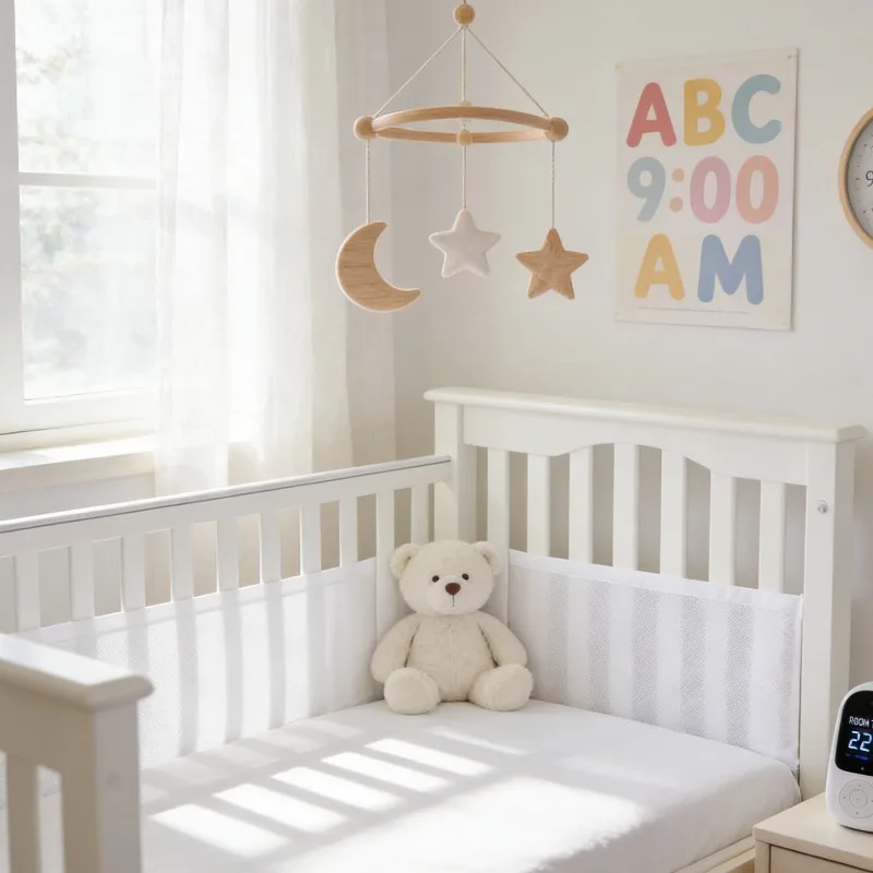 

Baby Bedding Set Multicolor Breathable Mesh Crib Liner Bumper with Rails for 4 Panel Baby Crib