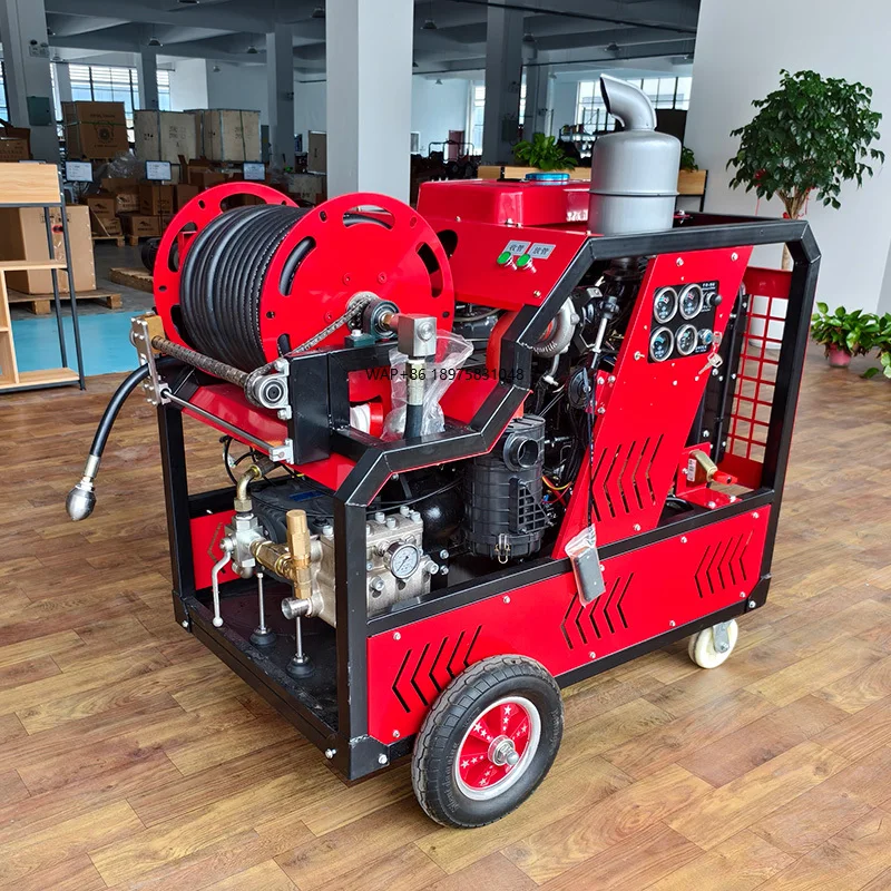 130bar 100lpm Remote Control High Pressure Pipe Cleaning Machine High Pressure Water Jet Drainage Dredging Machine