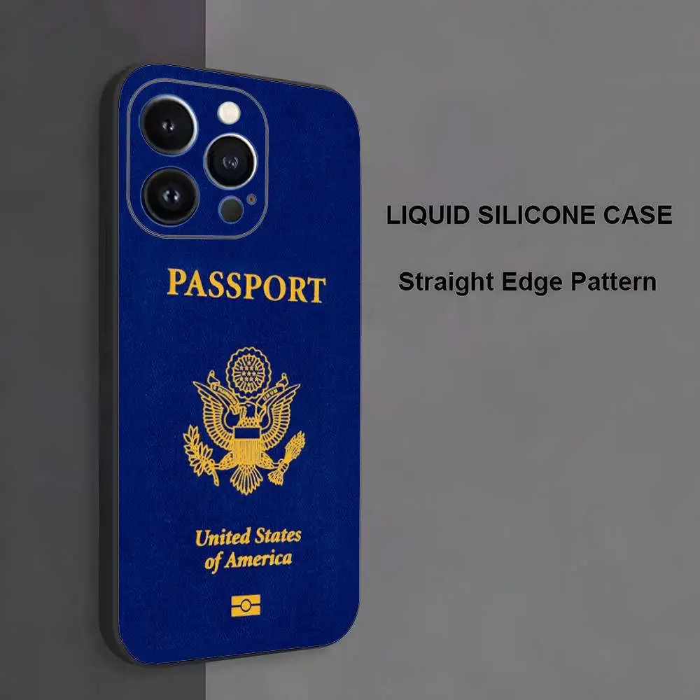 الولايات المتحدة الأمريكية البرازيل الكورية جواز السفر حالة الهاتف آيفون 17,16,15,14,13,12,11 ، برو ماكس ، XS ، X ، XR ، SE ، ميني ، 8 ، 7 ، غطاء سيليكون أسود ناعم