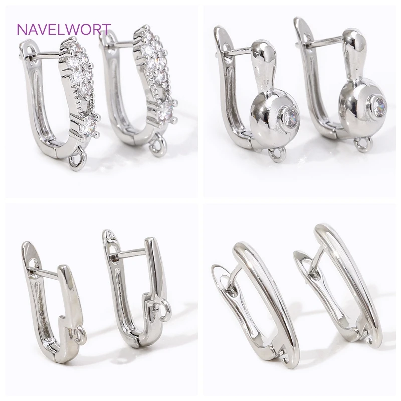 Modne elementy mocujące z sześciennego tlenku cyrkonu elementy mocujące z drutu usznego 18K pozłacane kolczyki haki bigiel do kolczyki DIY produkcji materiałów jubilerskich