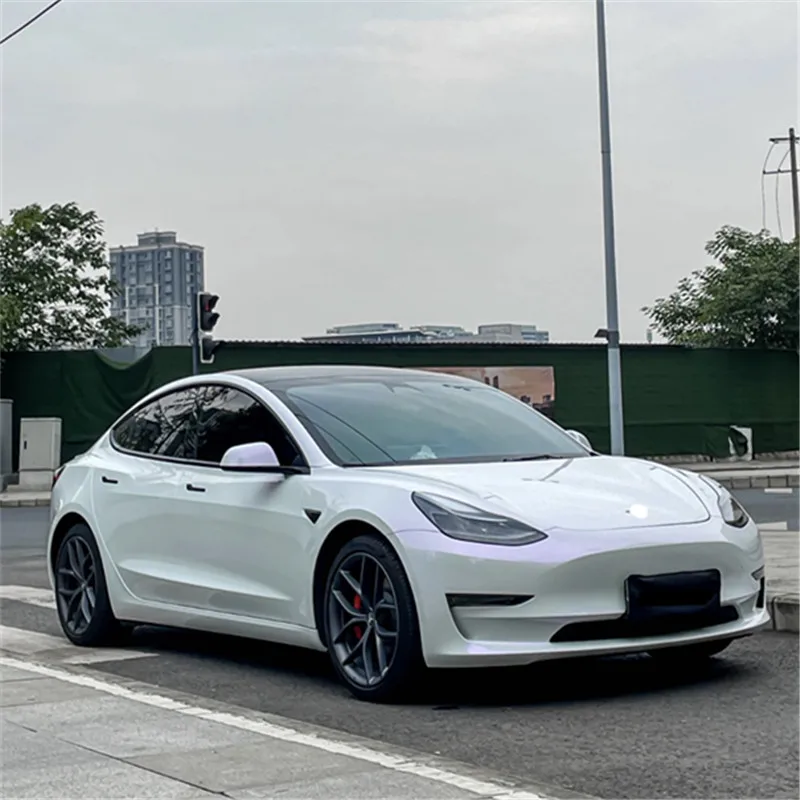 لآلئ PET عالية الجودة تتحول إلى اللون الأبيض إلى الأرجواني، تغيير لون فيلم التغليف لجسم السيارة