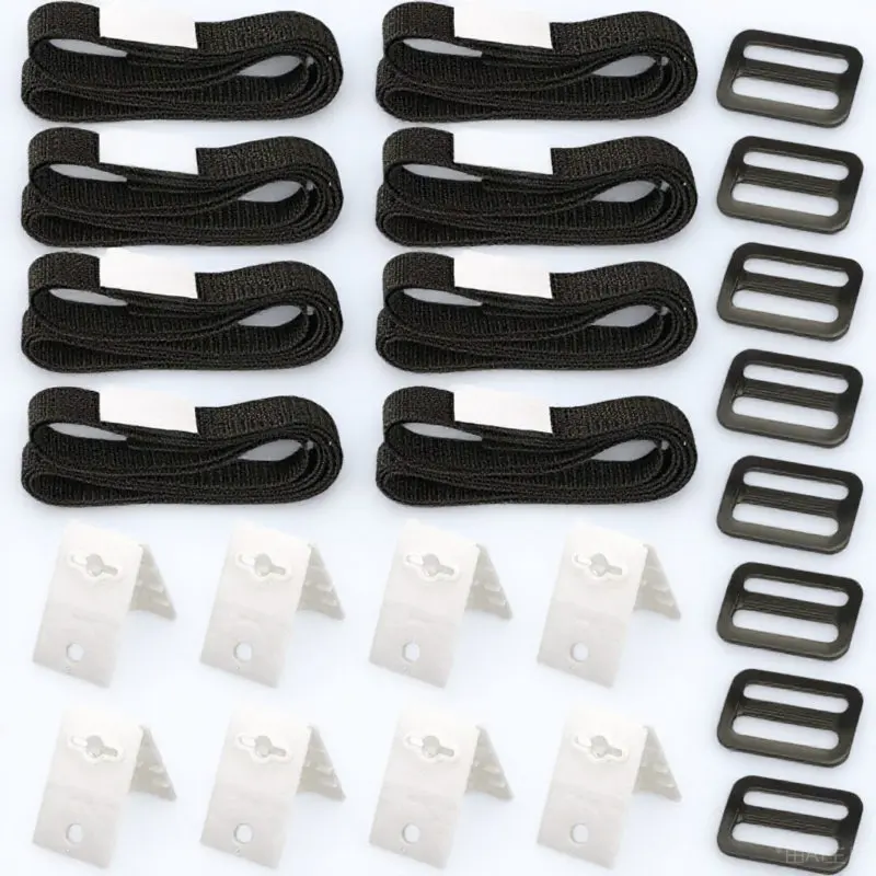 

1Set Solar Blanket Straps Kit for Inground Pool Cover Reel Includes 8 Straps Tabs Cord Plates Buckles Heavy Duty Uv Resistant