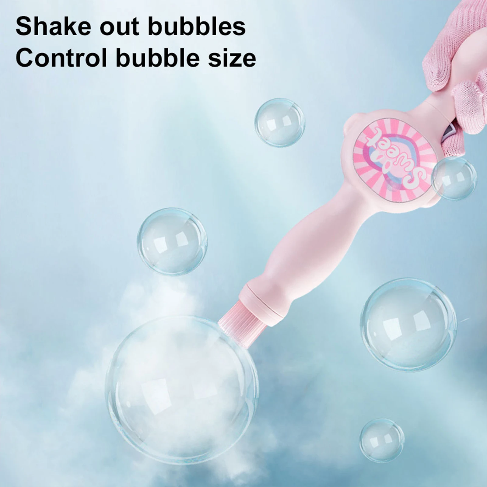 Smoke Bubble Machine Elastic Bubble Fog Wand with Magic Smoke Effect Portable Bubble Blower for Outdoor Fun Parties
