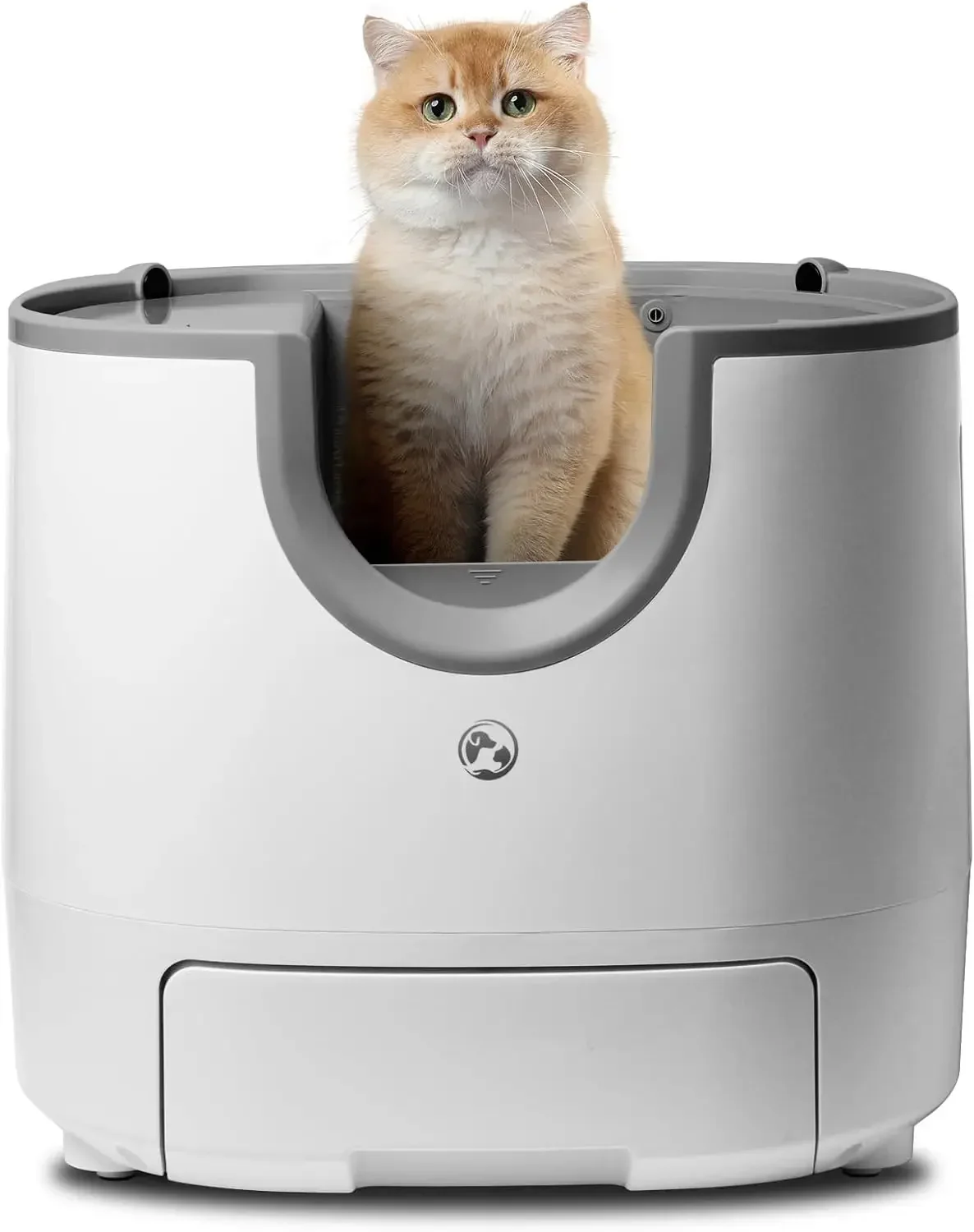 F8 Self-Cleaning Cat Litter Box – Large Capacity, Open-Top Design for Multi-Cat Homes, Enhanced Safety Features Includes Trash B