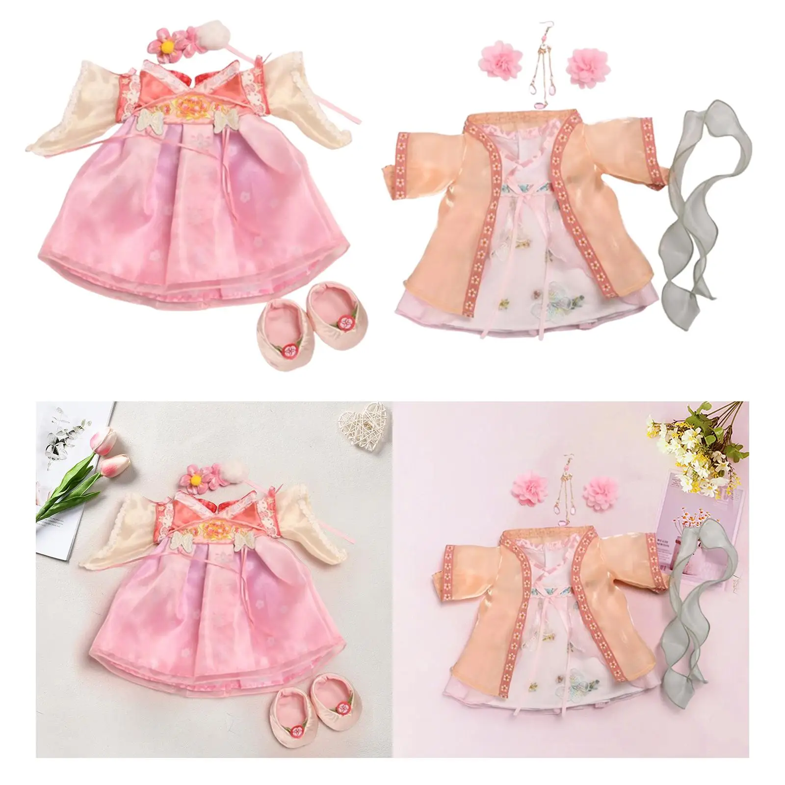 Plush Doll Dress Pendant Doll Outfits Photo Props Adorable for Little Girls Comfortable Dress up Doll Clothes for 30cm Dolls