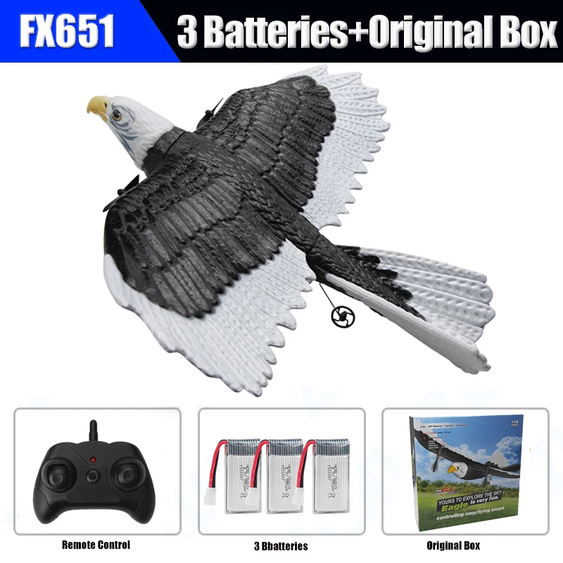 FX651 RC Plane Eagle Airplane Wingspan Glider 2.4G Radio Remote Control Aircraft EPP Foam Toys for Children Boys