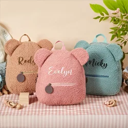 Personalized Embroidered Toddler Backpack Custom Name Bear Bag Brithday Gift for Kids Boys Girls Lady Pattern Shoulder Backpack