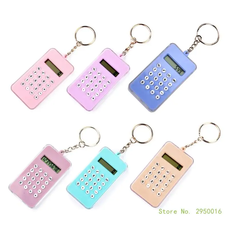 Mini Portable Calculator with Keychain Buckle 8 Digits Basic Calculator with Maze for Kids Students Birthday Party Favor