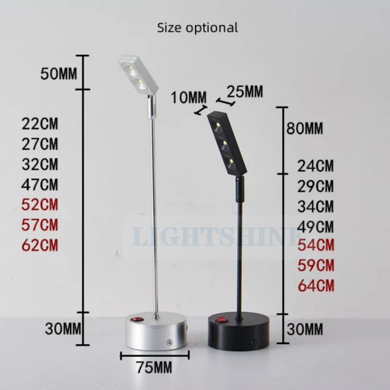 Imagem -04 - sem Fio Led Recarregável Emergência Desk Lamp Household Stop Restaurante Contador Display Cabinet Vertical Pólo Exhibi