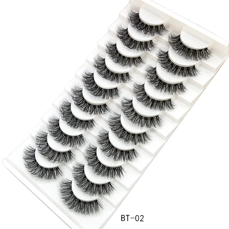Natürliches unsichtbares Band Nerz Wimpern Transparentes Band Hybrid Falsche Wimpern Lichtvolumen Make-up 3D Fake Wimpern Kurze Wimpern