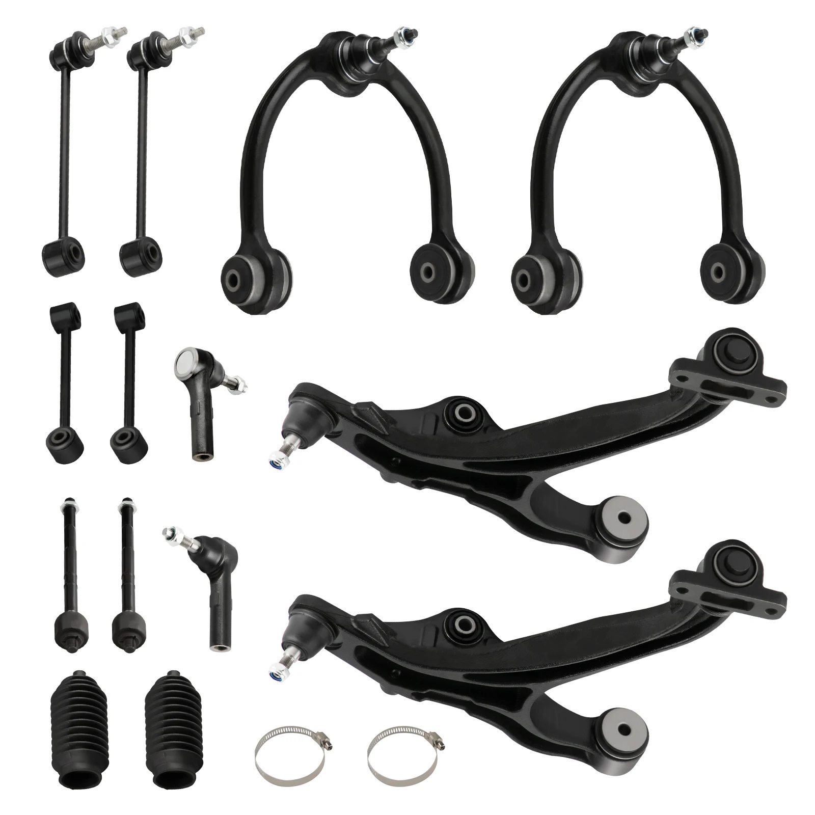 14x Front Control Arms Tie Rods Sway Bar End Links for Jeep Commander 2006-2010