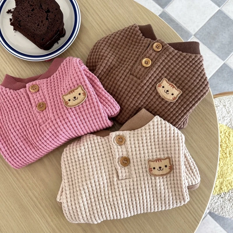 

Soft Waffle Dog Clothes Pet Winter Four Legged Clothes Teddy Warm Household Clothes Bichon Solid Colour One-piece Clothes