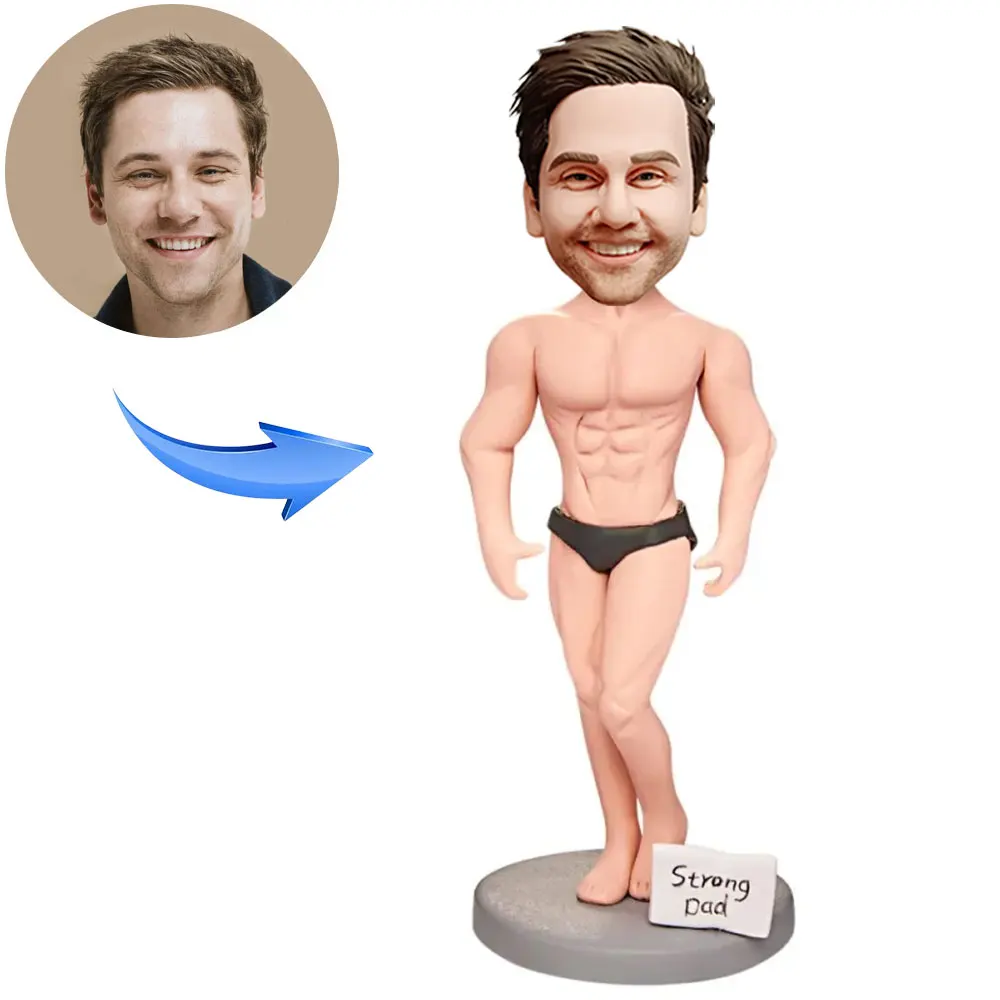 Custom Bobbleheads Figurine Customized Doll,Customized Personalized Muscle Daddy Figurine,Unique Sculpture Gifts for Man