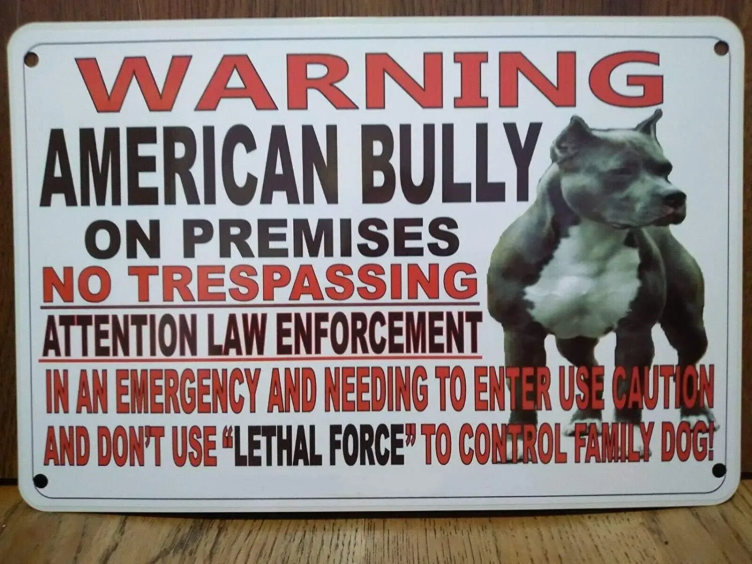 Vintage Tin Sign Warning American Bully Dog Sign For Fence Beware Of Dog Poster Tin Sign Retro Plaque Wall Decor Gift For Garden