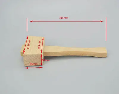 1pcs 315mm Length Mallet for Installation Wooden Hammer Long Service Life Beech LXM