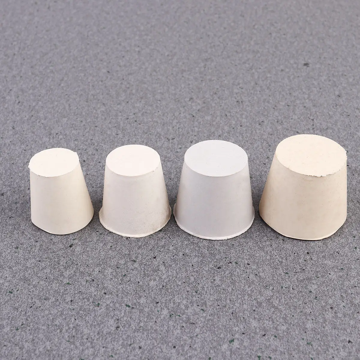 20Pcs Rubber Stopper Solid White High Temperature Resistance Laboratory Seal Tube Plug Oxygen Proof Chemical Industry Equipment