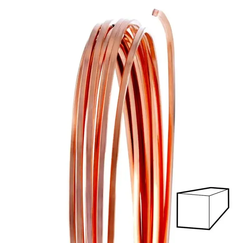 6M/roll Square Copper Wire soft hard 0.6mm 0.8mm 1mm Copper Beading Wire for DIY Jewelry Rings Bracelets Earring Craft