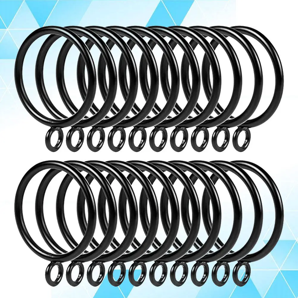24Pcs Premium White Curtain Rings 38Mm Heavy Duty Drapery Holder for Home Bathroom Shop Use Smooth Gliding Metal Curtain