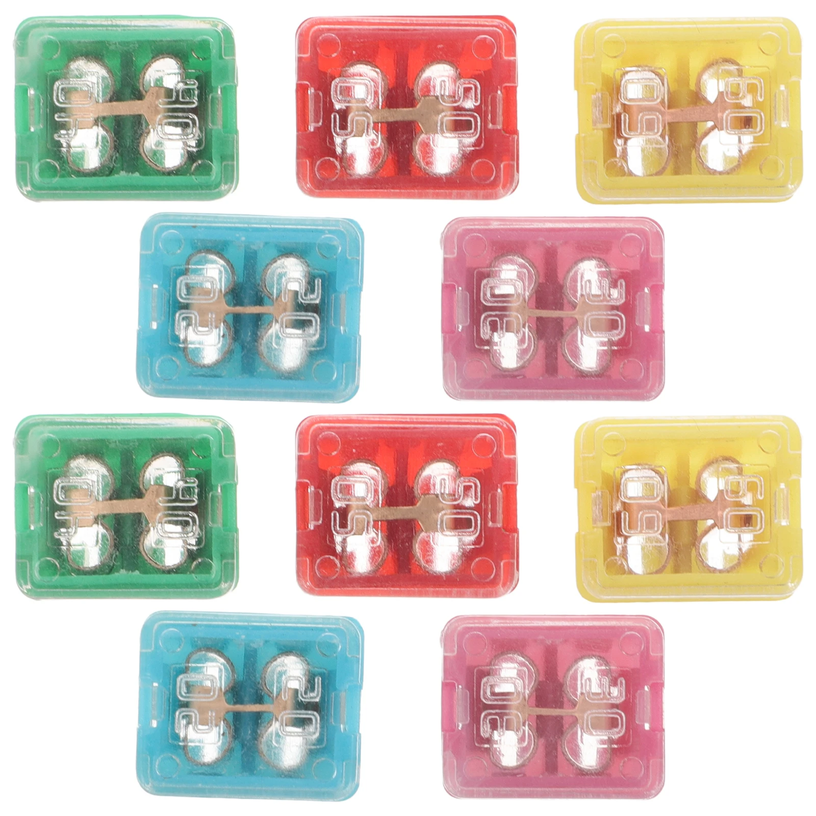 

10 Pcs Car Fuse Automotive Assortment Short Feet Replacement Accessories Plastic Mini Parts