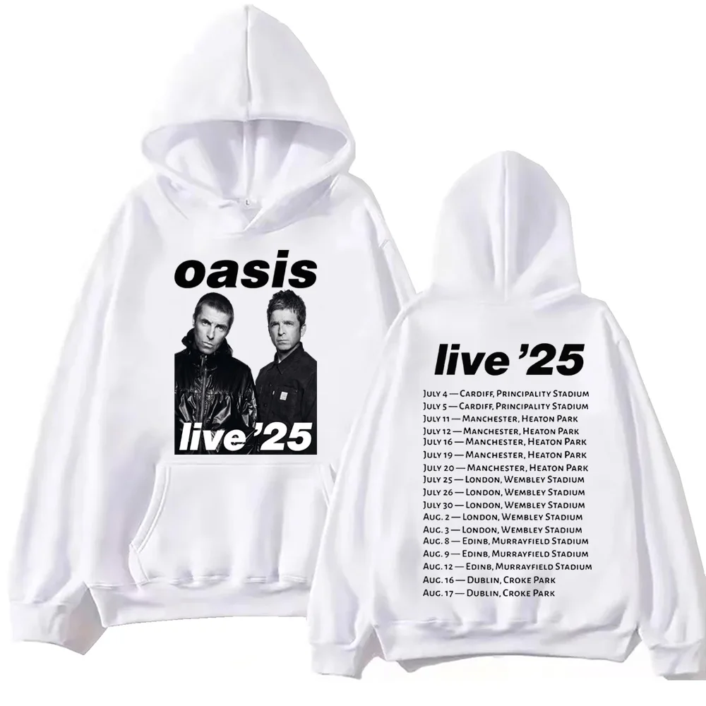 Oasis Live 25 Tour  Hoodie Harajuku  Pullover Tops Man Woman Sweatshirt Fans Gift