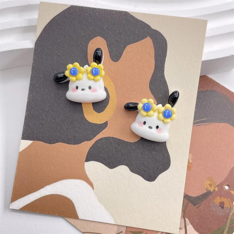 Cartoon Dog Miniature Animal Series Resin Flatback Cabochons DIY Bow Appliques Decor Crafts Scrapbooking DIY Jewelry Accessories