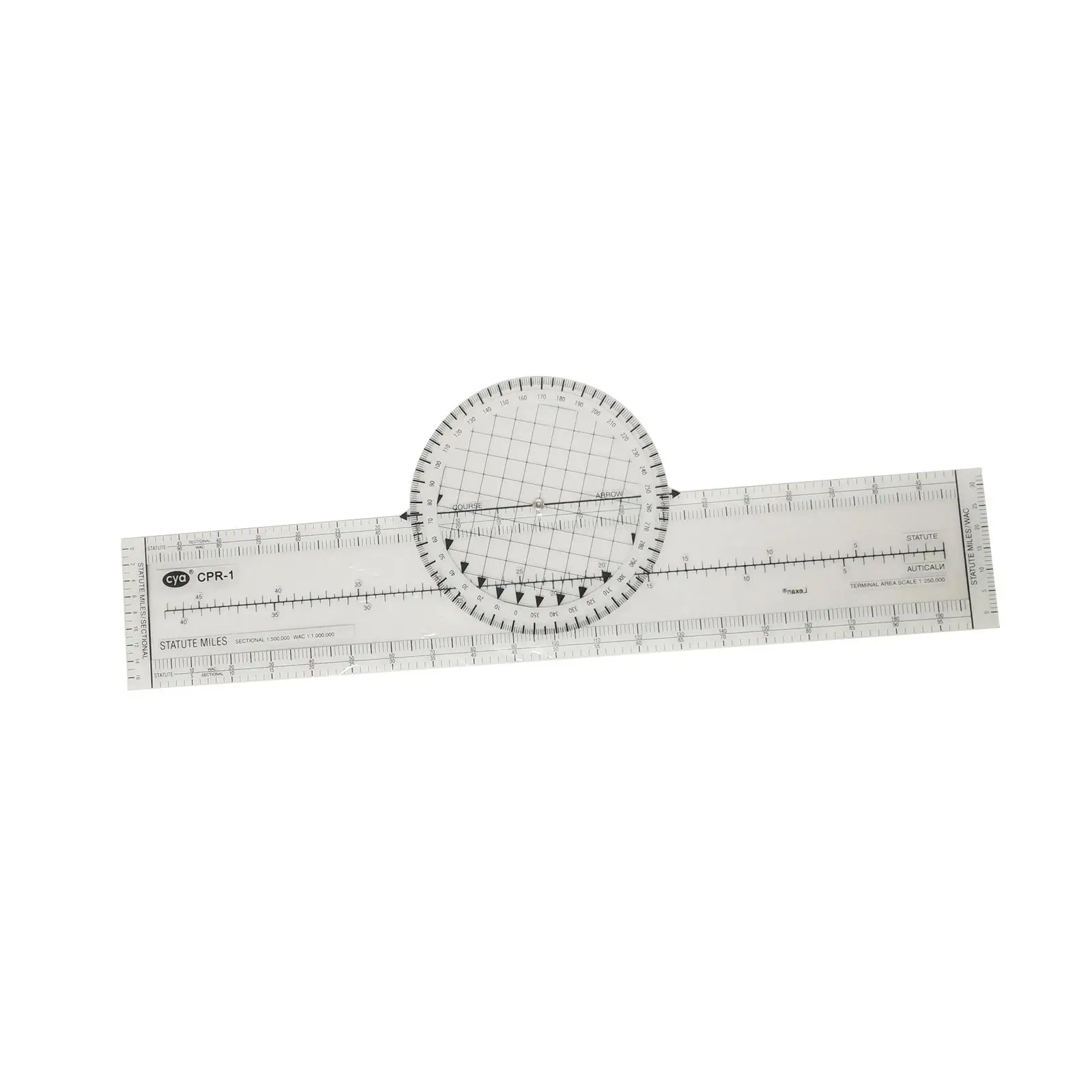 Clear Plotter Aviation Slide Rule Rotating Azimuth Plotter Ruler for Student