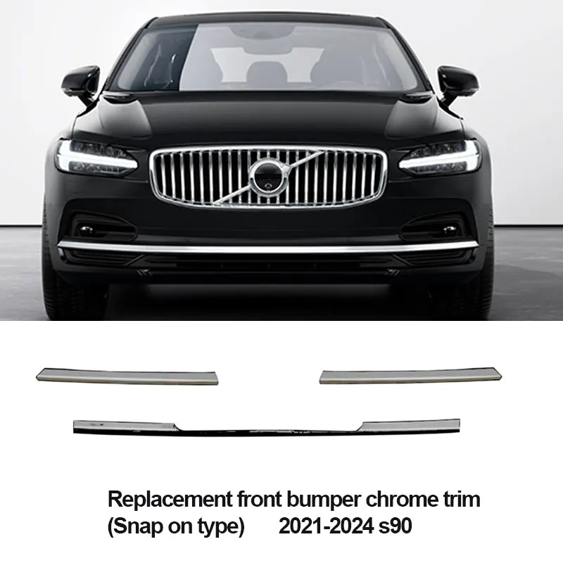 For Volvo XC60 2022-2024 front bumper chrome decorative accessories s90 2021-2024 front corner guard replacement