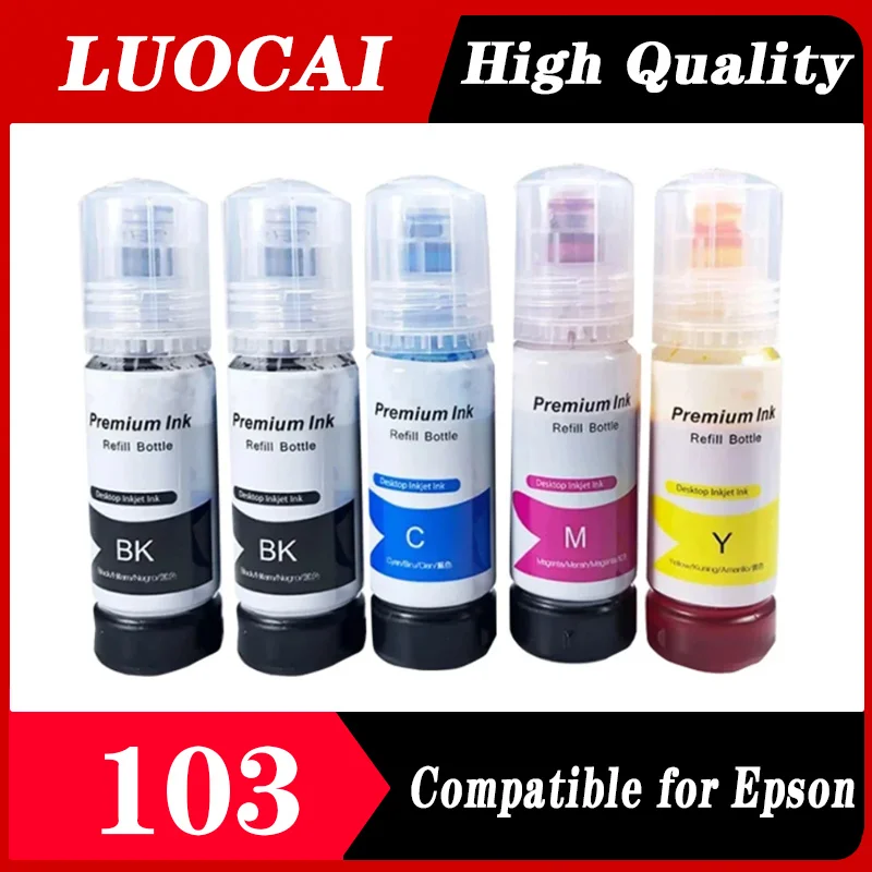 Premium Compatible 103 Refill Dye Ink For Epson EcoTank L1110 L3100 L3110 L3111 L3116 L3150 L3151 L3156 L3160 5190Printer