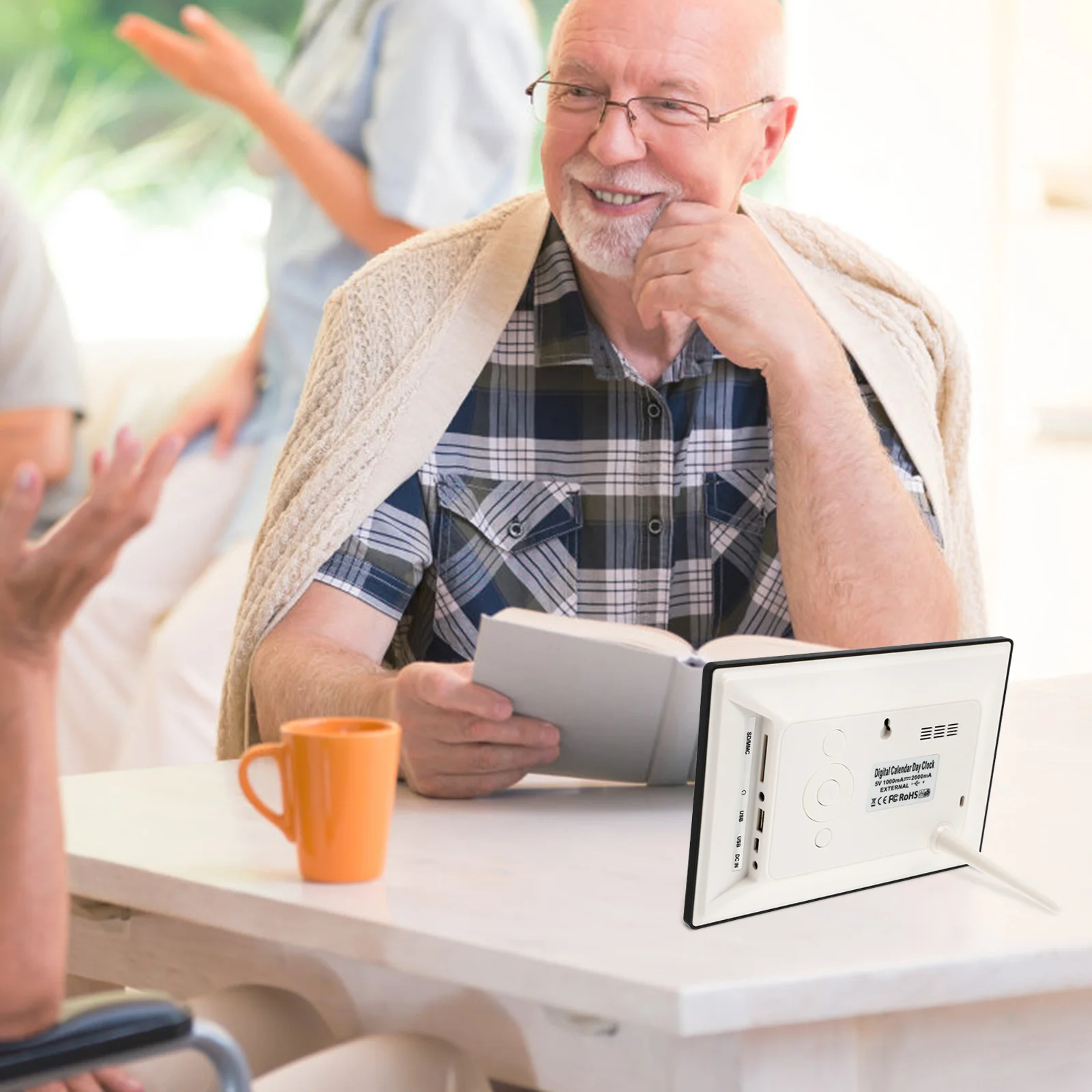 

7 Inch Led Digital Calendar Clock Large Display Day Date Time Month Year Night Dimmer For Elderly Wall Mountable Alarm