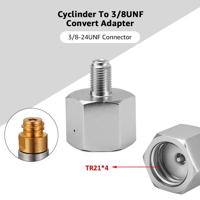 Soda Cylinder TR21*4 To 3/8-24UNF Convert Adapter For Homebrew Beer Keg Co2 Tank Regulators,Aquarists Aquarium Fish